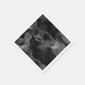 Moody Agate | Onyx Black Silver Vampy Goth Glitzer Serviette (Ecke)
