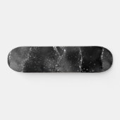 Moody Agate | Onyx Black Silver Vampy Goth Glitzer Skateboard (Horizontal)