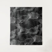 Moody Agate | Onyx Black Vampy Glam Foto Hintergru Wandteppich (Vorderseite)