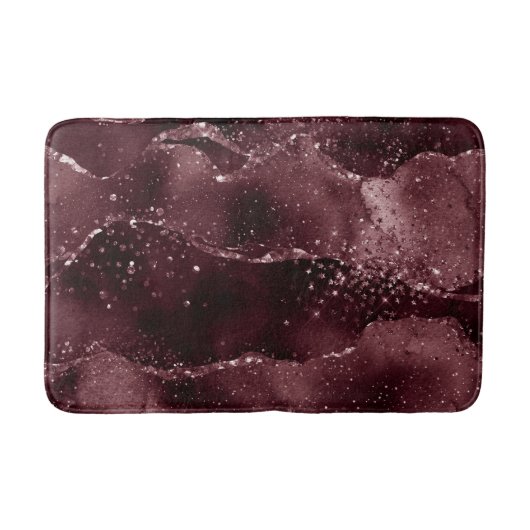 Moody Agate | Wein Bordeaux Sangria Merlot Maroon Badematte (Vorderseite)