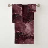 Moody Agate | Wein Bordeaux Sangria Merlot Maroon Badhandtuch Set (Insitu)
