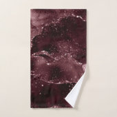Moody Agate | Wein Bordeaux Sangria Merlot Maroon Badhandtuch Set (Handtuch)