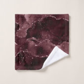 Moody Agate | Wein Bordeaux Sangria Merlot Maroon Badhandtuch Set (Waschlappen)