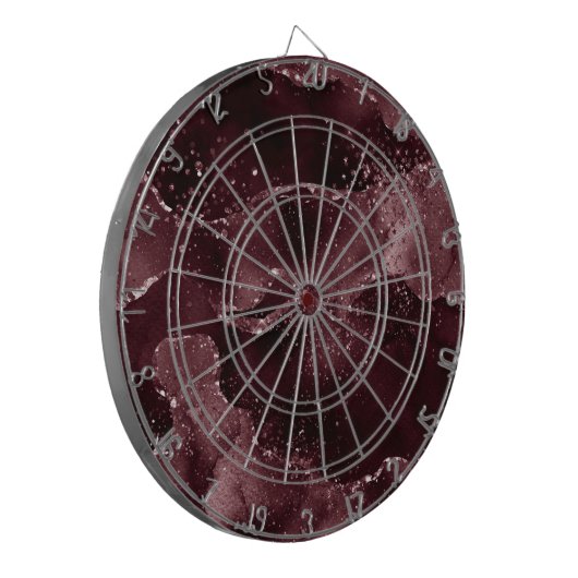 Moody Agate | Wein Bordeaux Sangria Merlot Maroon Dartscheibe (Vorderseite Links)