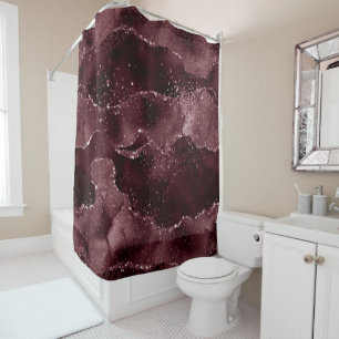 Moody Agate Wein Bordeaux Sangria Merlot Maroon Duschvorhang