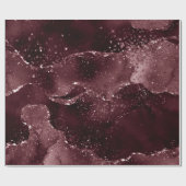 Moody Agate | Wein Bordeaux Sangria Merlot Maroon Geschenkpapier (Flach)