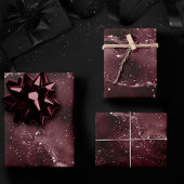 Moody Agate | Wein Bordeaux Sangria Merlot Maroon Geschenkpapier Set