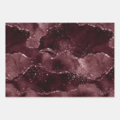 Moody Agate | Wein Bordeaux Sangria Merlot Maroon Geschenkpapier Set (Vorderseite 2)