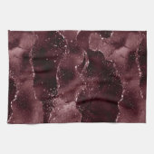 Moody Agate | Wein Bordeaux Sangria Merlot Maroon Geschirrtuch (Horizontal)