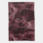 Moody Agate | Wein Bordeaux Sangria Merlot Maroon Geschirrtuch (Vertikal)