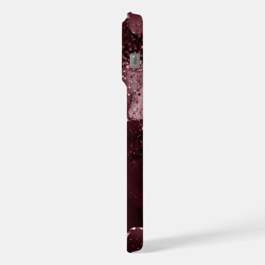 Moody Agate | Wein Bordeaux Sangria Merlot Maroon iPhone Hülle (Linke Seite)