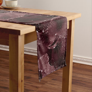 Moody Agate Wein Bordeaux Sangria Merlot Maroon Kurzer Tischläufer