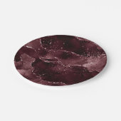 Moody Agate | Wein Bordeaux Sangria Merlot Maroon Pappteller (Schrägansicht)