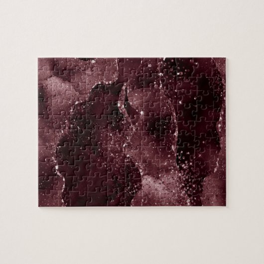 Moody Agate | Wein Bordeaux Sangria Merlot Maroon Puzzle (Horizontal)