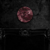 Moody Agate | Wein Bordeaux Sangria Merlot Maroon Runde Wanduhr