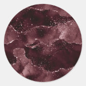 Moody Agate | Wein Bordeaux Sangria Merlot Maroon Runder Aufkleber (Vorderseite)
