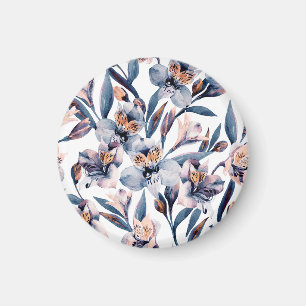 Moody Alstroemeria: Muster für Aquarellfarben-Blum Magnet