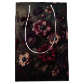 Moody Anemone Blooms Vintage botanische Blumenkuns Mittlere Geschenktüte (Vorderseite)