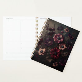 Moody Anemone Blooms Vintage botanische Blumenkuns Planer