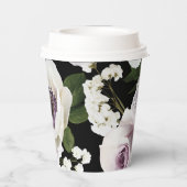 Moody Anemone und Lila Schwarzes Brautparty Pappbecher (Rückseite)