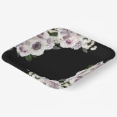 Moody Anemone und Lila Schwarzes Brautparty Pappteller (Gewinkelt)