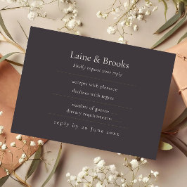 Moody-Antwortkarte | Minimale elegante Hochzeit RSVP Karte