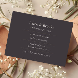 Moody-Antwortkarte Minimale elegante Hochzeit RSVP Karte