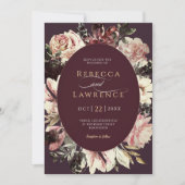 Moody Aquarell Blume Einladung zur Hochzeit (Vorderseite)