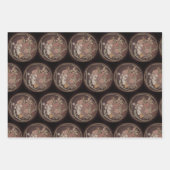 Moody Art Deco Blume Bouquet Geschenkpapier Set (Vorderseite 3)