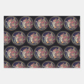 Moody Art Deco Blume Bouquet Geschenkpapier Set (Vorderseite 2)