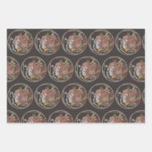 Moody Art Deco Blume Bouquet Geschenkpapier Set (Vorderseite)