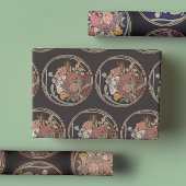 Moody Art Deco Blume Bouquet Geschenkpapier Set