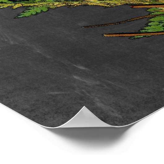 Moody Art Fern mit Chalkboard Background Nr. 8 Poster (Ecke)