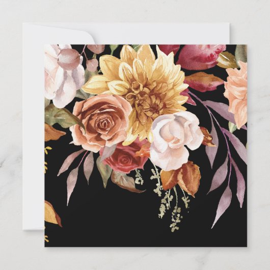 Moody Autumn Elegante Floral Square Open House Einladung (Rückseite)