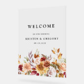 Moody Autumn Elegante Wedding Acrylschild (Winkel)