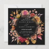 Moody Autumn Floral Square Einladung zur Hochzeit (Vorderseite)