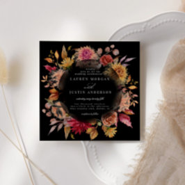 Moody Autumn Floral Square Einladung zur Hochzeit