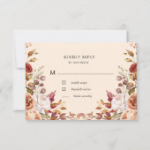 Moody Autumn Floral UAWG Response Card RSVP Karte (Vorderseite)