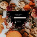 Moody Autumn Floral UAWG Response Card RSVP Karte<br><div class="desc">Unsere Kollektion "Moody Autumn Wedding" präsentiert wunderschöne herbstliche Blätter und Blumen in atemberaubenden Erdtönen auf einem dunklen Hintergrund, die für eine elegante Hochzeitsfeier, Büroartikel oder Schreibwaren bereit sind. Verbunden mit einer serifenlosen Sans und einem eleganten Script-Schriftart für kundenspezifische Akzente. Karo in unserem Shop für weitere Artikel aus dieser Sammlung, um...</div>