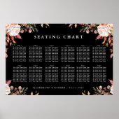 Moody Autumn Floral Wedding Chart Poster (Vorne)