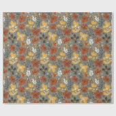 Moody Autumn Meadow Floral Geschenkpapier (Flach)