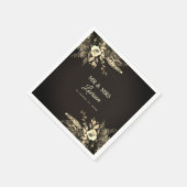Moody Autumn Watercolor Dried Blume Wedding Serviette (Ecke)