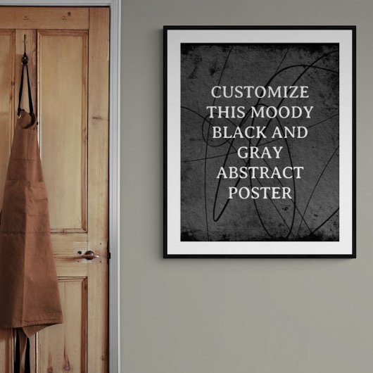 Moody Background Custom Sign Black Grau Abstrakt Poster