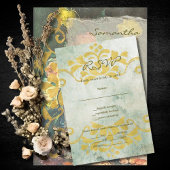 Moody Baroque Vintag Floral Wedding RSVP