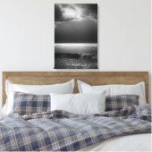 Moody Beach Landscape Stormy Clouds Sun Rays Leinwanddruck (Insitu (Schlafzimmer))
