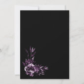 Moody Black and Lila Floral Wedding Save The Date (Rückseite)