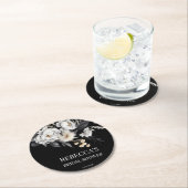 Moody black boho Brautparty favorisiert Runder Pappuntersetzer (Vor Ort)