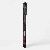 Moody Black Cat Playing Guitar Angry Guitarist  iPhone Hülle (Rechte Seite)