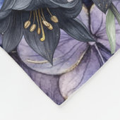 Moody Black Floral Classic Couple Names Wedding Fleecedecke (Ecke)