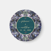 Moody Black Floral Classic Couple Names Wedding Magnet (Vorne)